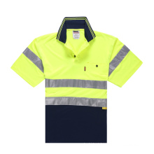 Qualidade de cor brilhante Dry Fit Safety Polo